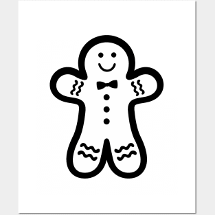 Gingerbread Man (black & white) Posters and Art